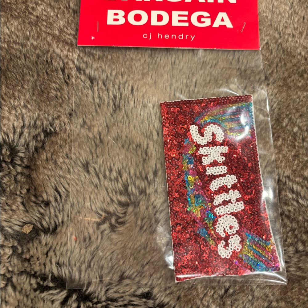CJ Hendry Bargain Bodega Red Sequin Skittles Iron On Patch